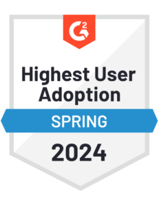PATTSY WAVE Highest User Adoption Badge Spring 2024 G2