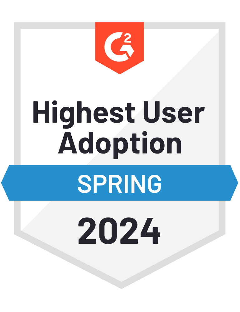 PATTSY WAVE® earns top marks from G2 for Intellectual Property Management Software. PATTSY WAVE Highest User Adoption Badge Spring 2024 G2.