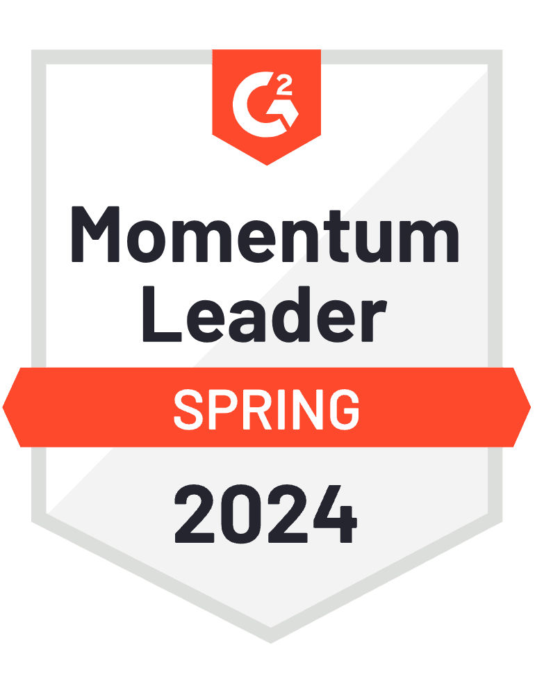 PATTSY WAVE Highest User Adoption Badge Spring 2024 G2. PATTSY WAVE Spring 2024 Momentum Leader Badge G2